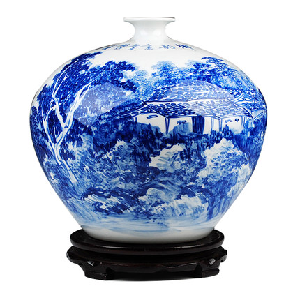 Kompatibel porzellan für Jahrriesnge Hand blue white landscape painting vase cna0062 Compatible porzellan Jahrriesnge for Hand blue white landscape painting vase cna0062