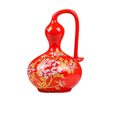 Kompatibel porzellan für Jahrriesnge red peony gourd vase cna0686 Compatible porzellan Jahrriesnge for red peony gourd vase cna0686