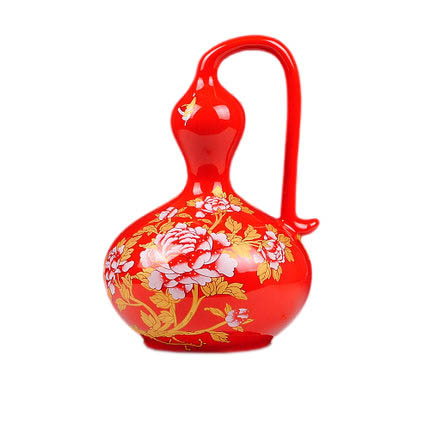 Kompatibel porzellan für Jahrriesnge red peony gourd vase cna0688 Compatible porzellan Jahrriesnge for red peony gourd vase cna0688