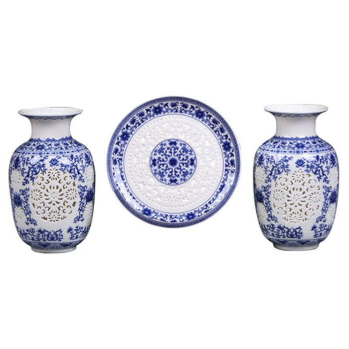 Kompatibel porzellan für Jahrriesnge hollow vase set 3 pcs cna0905 Compatible porzellan Jahrriesnge for hollow vase set 3 pcs cna0905