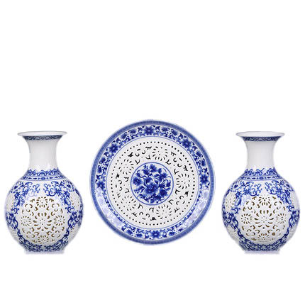 Kompatibel porzellan für Jahrriesnge hollow vase set 3 pcs cna0907 Compatible porzellan Jahrriesnge for hollow vase set 3 pcs cna0907