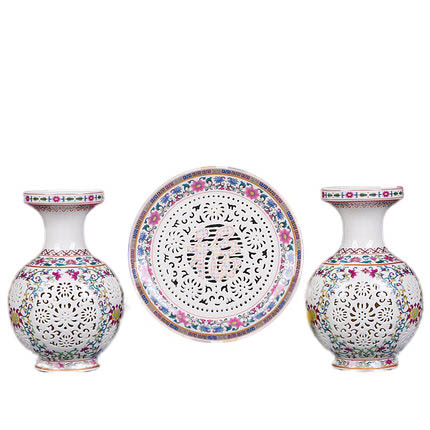 Kompatibel porzellan für Jahrriesnge hollow vase set 3 pcs cna0911 Compatible porzellan Jahrriesnge for hollow vase set 3 pcs cna0911
