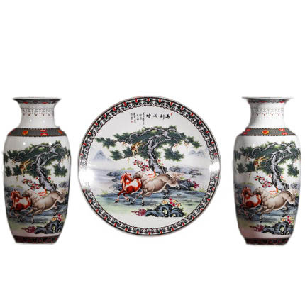 Kompatibel porzellan für Jahrriesnge horses vase set 3pcs cna1045 Compatible porzellan Jahrriesnge for horses vase set 3pcs cna1045