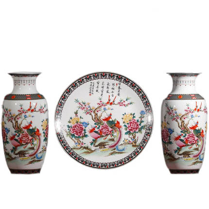 Kompatibel porzellan für Jahrriesnge phoenix vase set 3pcs cna1049 Compatible porzellan Jahrriesnge for phoenix vase set 3pcs cna1049