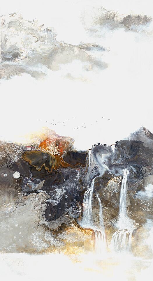 Kompatibel Landschaft für JAHRRIESNGE waterfall lpf09570 Compatible Landschaft JAHRRIESNGE for waterfall lpf09570