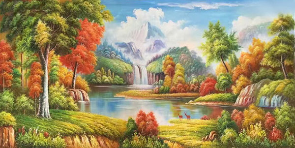 Kompatibel Landschaft für JAHRRIESNGE lake-tree-waterfall-lpg0778 Compatible Landschaft JAHRRIESNGE for lake-tree-waterfall-lpg0778