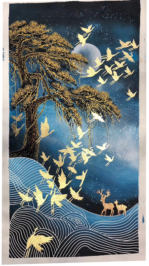 Kompatibel Landschaft für JAHRRIESNGE birds-moon-and-tree-lpg1467 Compatible Landschaft JAHRRIESNGE for birds-moon-and-tree-lpg1467