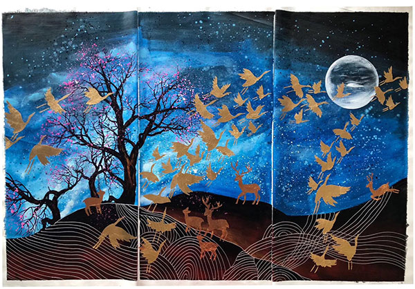 Kompatibel Landschaft für JAHRRIESNGE birds-deers-night-lpg1473 Compatible Landschaft JAHRRIESNGE for birds-deers-night-lpg1473